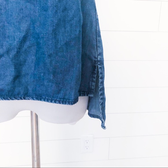 VENUS Off the Shoulder Ruffle Denim Top - Picture 4 of 5